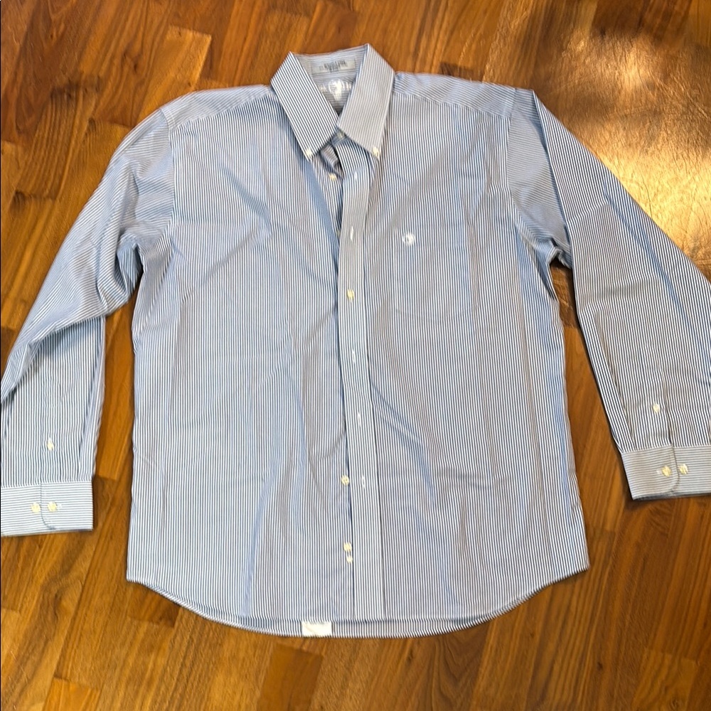Duck Head Blue and White Dress Shirt with Pinstripes